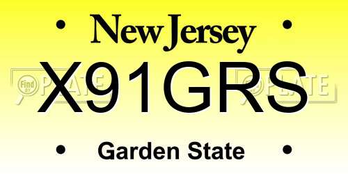 X91GRS New Jersey License Plate