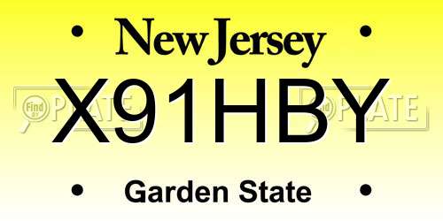 X91HBY New Jersey License Plate