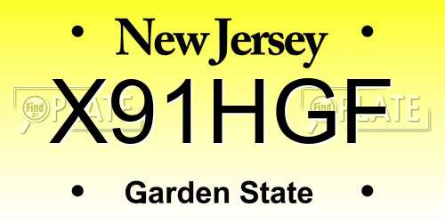 X91HGF New Jersey License Plate