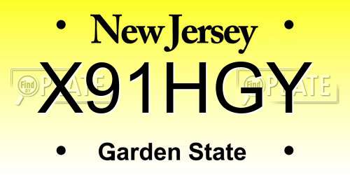 X91HGY New Jersey License Plate