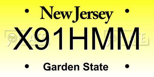 X91HMM New Jersey License Plate