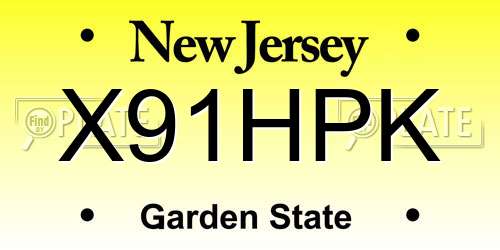 X91HPK New Jersey License Plate