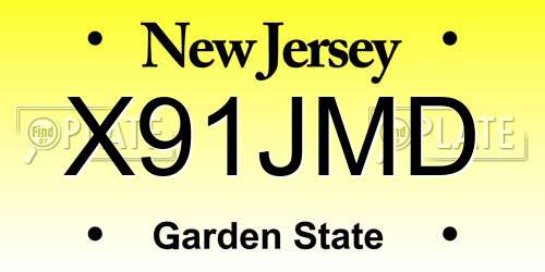 X91JMD New Jersey License Plate