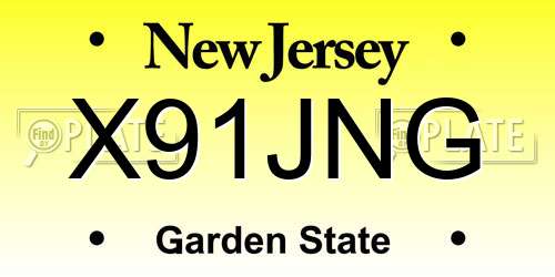 X91JNG New Jersey License Plate