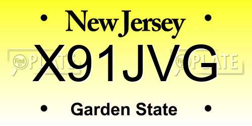 X91JVG New Jersey License Plate