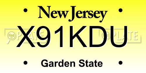 X91KDU New Jersey License Plate
