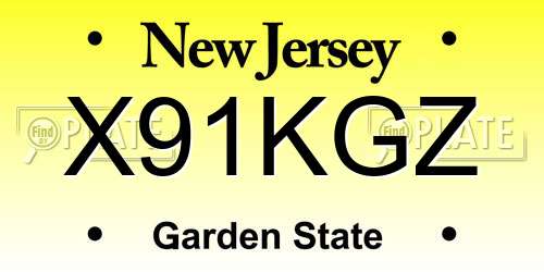X91KGZ New Jersey License Plate