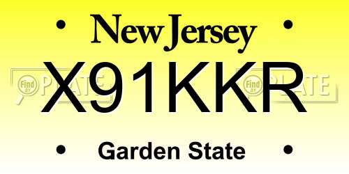 X91KKR New Jersey License Plate