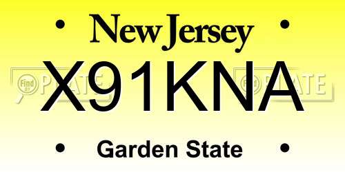 X91KNA New Jersey License Plate