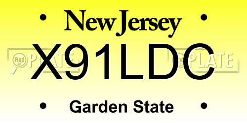 X91LDC New Jersey License Plate