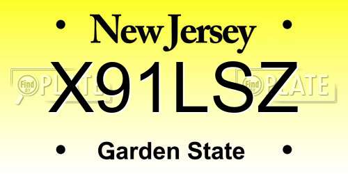 X91LSZ New Jersey License Plate