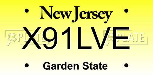 X91LVE New Jersey License Plate