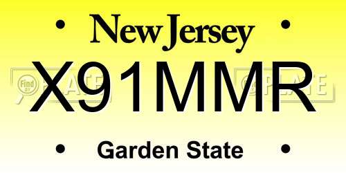 X91MMR New Jersey License Plate