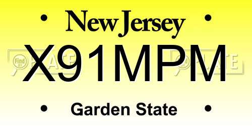 X91MPM New Jersey License Plate