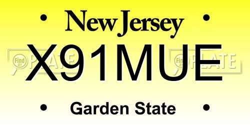 X91MUE New Jersey License Plate