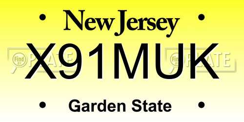 X91MUK New Jersey License Plate