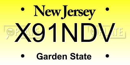 X91NDV New Jersey License Plate