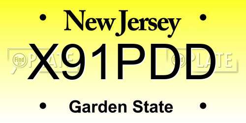 X91PDD New Jersey License Plate