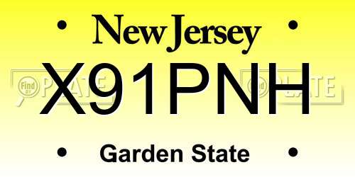 X91PNH New Jersey License Plate