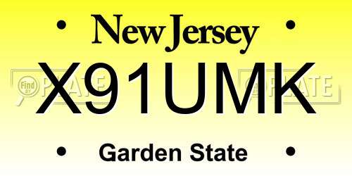X91UMK New Jersey License Plate