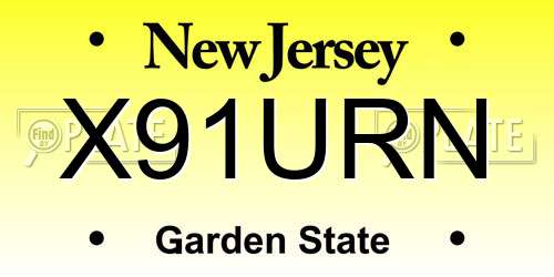 X91URN New Jersey License Plate
