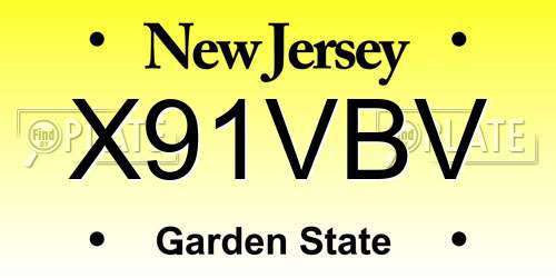 X91VBV New Jersey License Plate