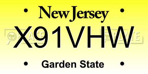 X91VHW New Jersey License Plate