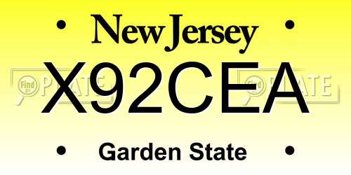 X92CEA New Jersey License Plate