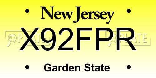 X92FPR New Jersey License Plate