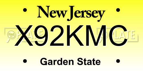 X92KMC New Jersey License Plate