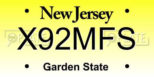 X92MFS New Jersey License Plate