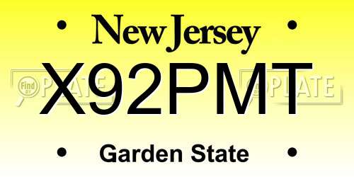 X92PMT New Jersey License Plate