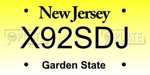 X92SDJ New Jersey License Plate