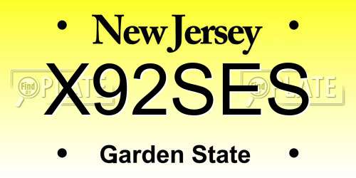 X92SES New Jersey License Plate