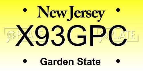 X93GPC New Jersey License Plate