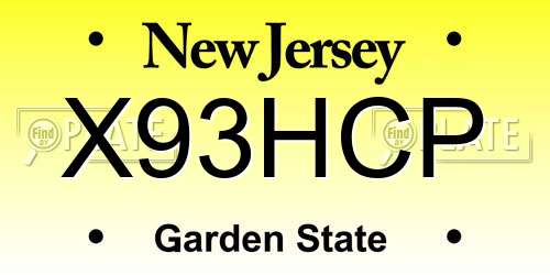 X93HCP New Jersey License Plate