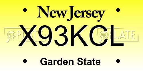 X93KCL New Jersey License Plate