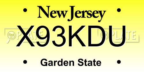 X93KDU New Jersey License Plate