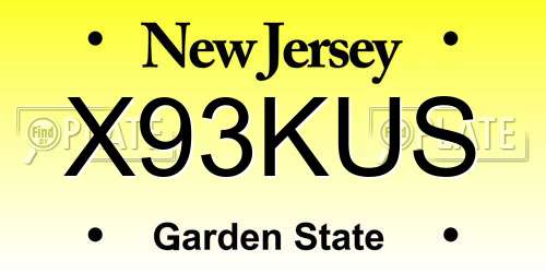 X93KUS New Jersey License Plate