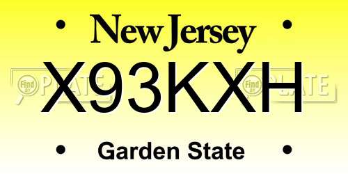 X93KXH New Jersey License Plate