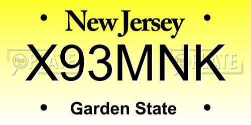 X93MNK New Jersey License Plate