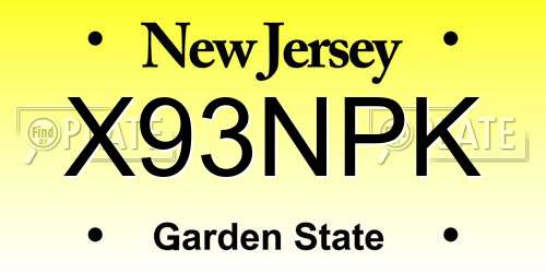 X93NPK New Jersey License Plate