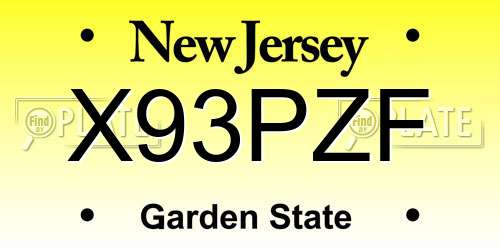X93PZF New Jersey License Plate