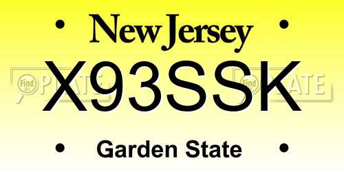 X93SSK New Jersey License Plate