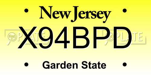 X94BPD New Jersey License Plate