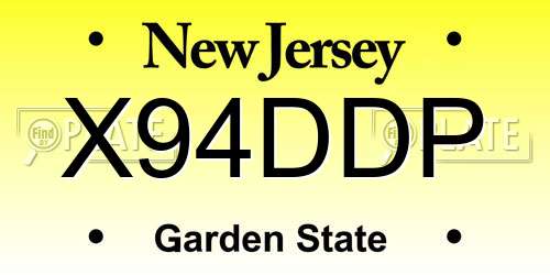 X94DDP New Jersey License Plate
