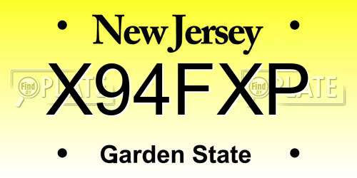 X94FXP New Jersey License Plate