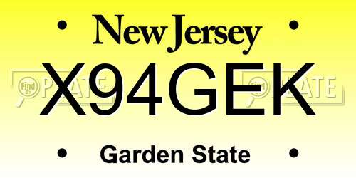 X94GEK New Jersey License Plate