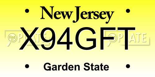 X94GFT New Jersey License Plate
