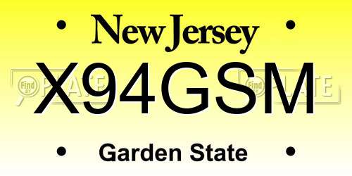 X94GSM New Jersey License Plate